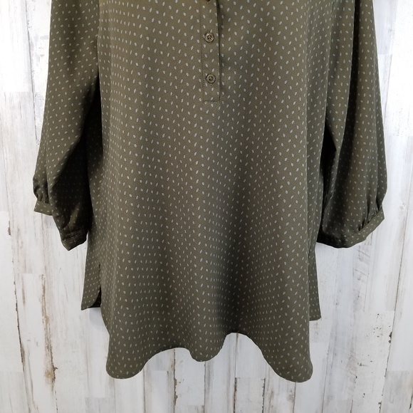 Ann Taylor LOFT Womens Popover Top L Brown - Picture 3 of 7